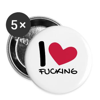 J’aime - Lot de 5 grands badges (56 mm) - blanc - Devant
