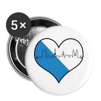 i love Zurich Züri Love Heart Switzerland Gift - Buttons large 2.2''/56 mm (5-pack) - white - Front