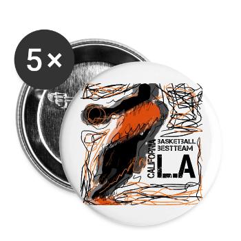 Basket-ball - Lot de 5 grands badges (56 mm) - blanc - Devant