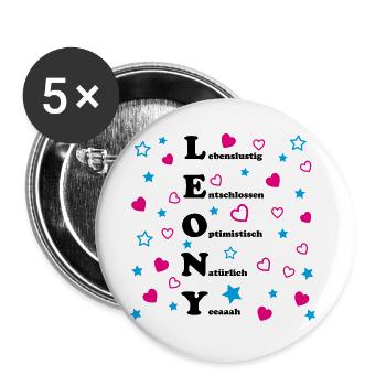 Leony - Buttons groß 56 mm (5er Pack) - Weiß - Vorne