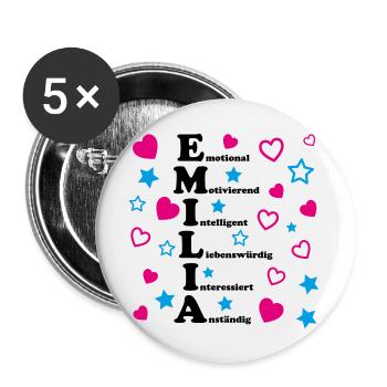 Emilia - Buttons groß 56 mm (5er Pack) - Weiß - Vorne