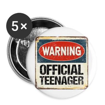 Officiel Adolescent 13ème anniversaire 13 ans - Lot de 5 grands badges (56 mm) - blanc - Devant