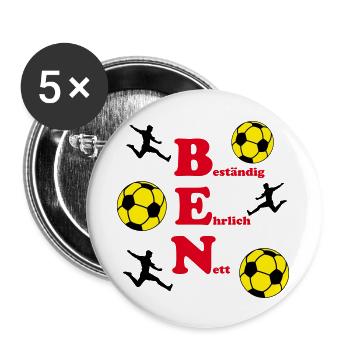 Ben - Buttons groß 56 mm (5er Pack) - Weiß - Vorne