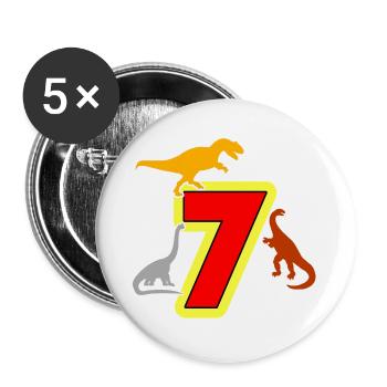 Anniversaire - Lot de 5 grands badges (56 mm) - blanc - Devant