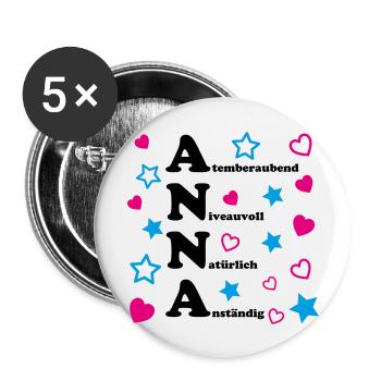 Anna - Buttons groß 56 mm (5er Pack) - Weiß - Vorne