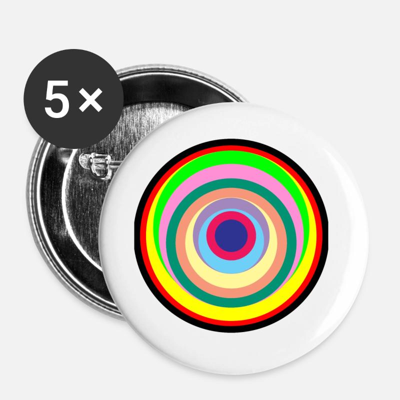 pop art color circles - Buttons large 2.2''/56 mm (5-pack) - white