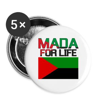 MADA FOR LIFE - Lot de 5 grands badges (56 mm) - blanc - Devant