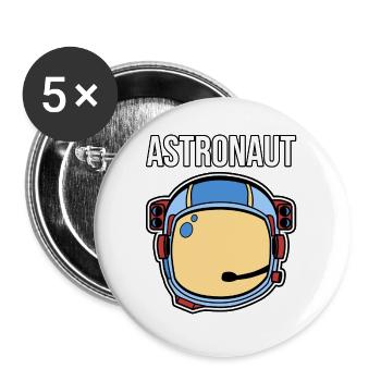 Astronaut - Buttons large 2.2''/56 mm (5-pack) - white - Front