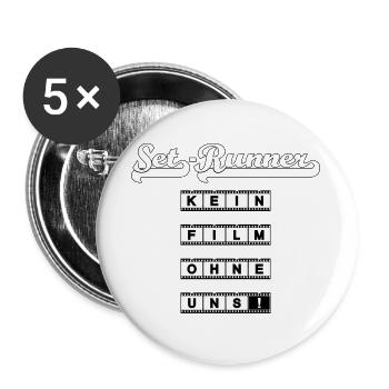 Set-Runner - Kein Film ohne uns! - Buttons groß 56 mm (5er Pack) - Weiß - Vorne