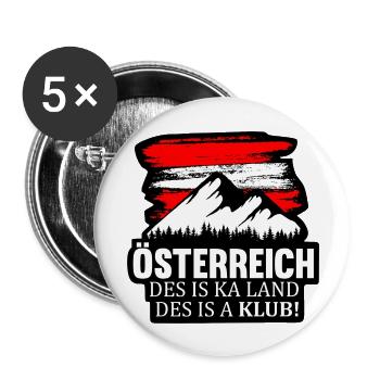 AUSTRIA ÖSTERREICH DES IS KA LAND DES IS A KLUB - Buttons groß 56 mm (5er Pack) - Weiß - Vorne