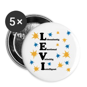 Levi - Buttons groß 56 mm (5er Pack) - Weiß - Vorne