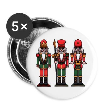 Cartoon Nutcracker's - Buttons large 2.2''/56 mm (5-pack) - white - Front