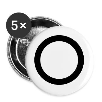 Kreis Symbol - Buttons groß 56 mm (5er Pack) - Weiß - Vorne