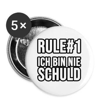 Rule #1: I'm never to blame - Buttons large 2.2''/56 mm (5-pack) - white - Front