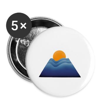 Triangle Soleil Mer Vagues Minimalistes Océan - Lot de 5 grands badges (56 mm) - blanc - Devant