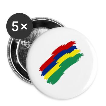 Couleurs du drapeau de l’île Maurice - Lot de 5 grands badges (56 mm) - blanc - Devant