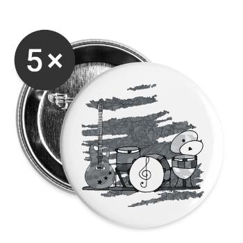 Instruments de musique - Lot de 5 grands badges (56 mm) - blanc - Devant