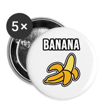 Banane - Buttons groß 56 mm (5er Pack) - Weiß - Vorne