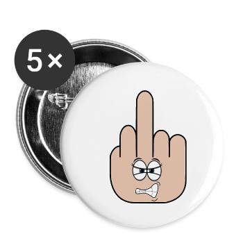 middle finger - Buttons large 2.2''/56 mm (5-pack) - white - Front