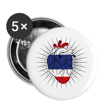 Heart flag of Thailand - Buttons large 2.2''/56 mm (5-pack) - white - Front