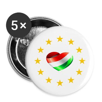 HONGRIE - Hongrie - Lot de 5 grands badges (56 mm) - blanc - Devant