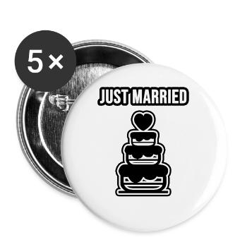 Newly married - Buttons large 2.2''/56 mm (5-pack) - white - Front