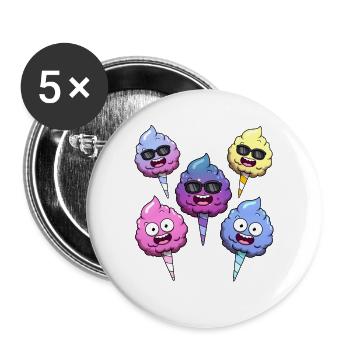 Cute Cotton Candy - Buttons large 2.2''/56 mm (5-pack) - white - Front