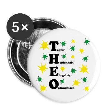 Theo - Buttons groß 56 mm (5er Pack) - Weiß - Vorne