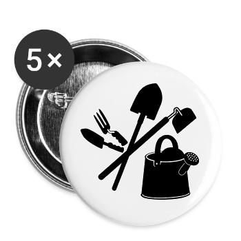 Garden tools shovel and flower caster - Buttons large 2.2''/56 mm (5-pack) - white - Front
