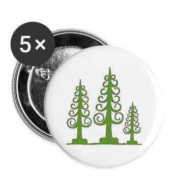 Span tree, carved tree - Buttons large 2.2''/56 mm (5-pack) - white - Front