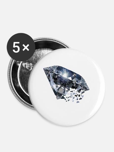 Brillant - Buttons groß 56 mm (5er Pack) - Weiß