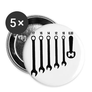 Bier Schlüssel Automechanik mechanisches Geschenk - Buttons groß 56 mm (5er Pack) - Weiß - Vorne