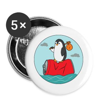 Umweltverschmutzung Recycling - Buttons groß 56 mm (5er Pack) - Weiß - Vorne
