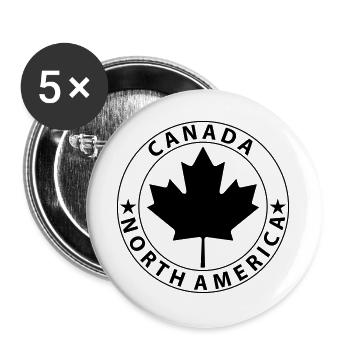 Canada Design 4 - Buttons large 2.2''/56 mm (5-pack) - white - Front