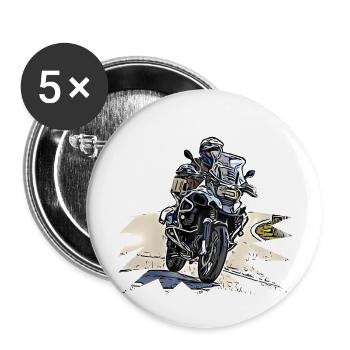 Adventure Bike Curve - Buttons large 2.2''/56 mm (5-pack) - white - Front