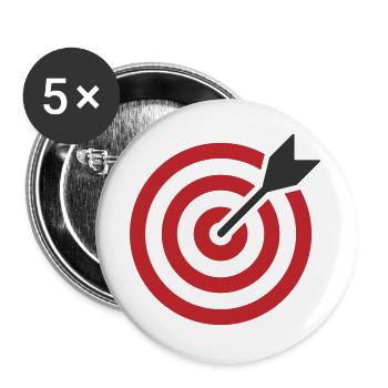 Zielscheibenpfeil - Buttons groß 56 mm (5er Pack) - Weiß - Vorne