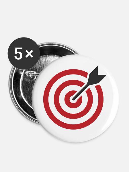 Bullseye Arrow Target - Buttons large 2.2''/56 mm (5-pack) - white