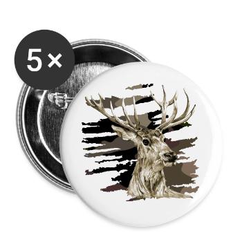 Deer - Buttons large 2.2''/56 mm (5-pack) - white - Front