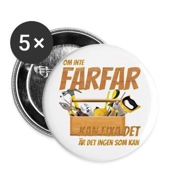À moins que grand-père ne puisse le réparer, personne ne peut le faire. - Lot de 5 grands badges (56 mm) - blanc - Devant
