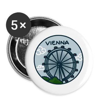 Riesenrad, Prater - Wien, Österreich - Buttons groß 56 mm (5er Pack) - Weiß - Vorne