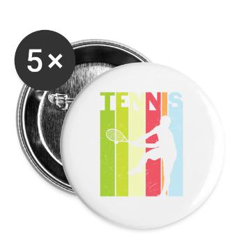 Conception de tennis pour les joueurs de tennis - Lot de 5 grands badges (56 mm) - blanc - Devant