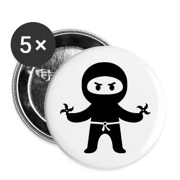 ninja - Buttons groß 56 mm (5er Pack) - Weiß - Vorne