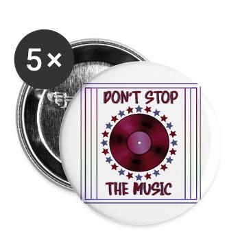 dont stop the music tons violet bordeau - Lot de 5 grands badges (56 mm) - blanc - Devant