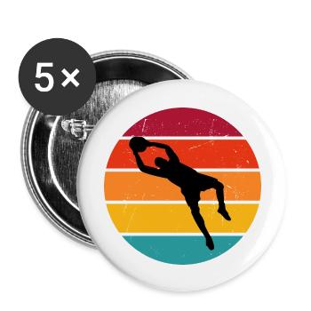 Gardien de but Footballeur Football Gardien de but - Lot de 5 grands badges (56 mm) - blanc - Devant