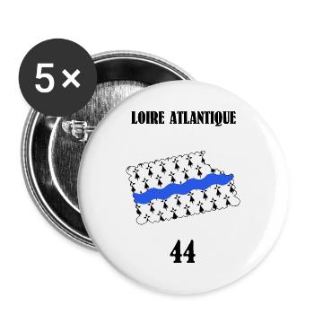 Loire atlantique - Lot de 5 grands badges (56 mm) - blanc - Devant