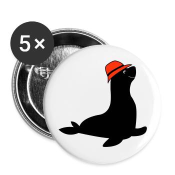 seal fishing hat - Buttons large 2.2''/56 mm (5-pack) - white - Front