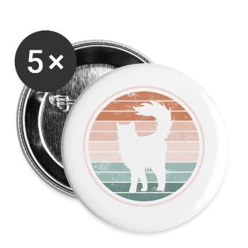 Chats Chats - Lot de 5 grands badges (56 mm) - blanc - Devant