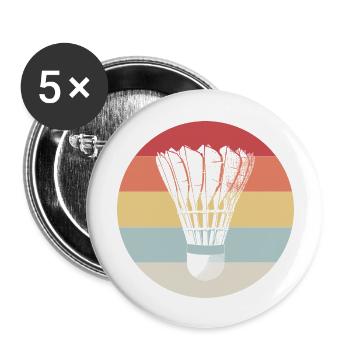 Federball - Buttons groß 56 mm (5er Pack) - Weiß - Vorne