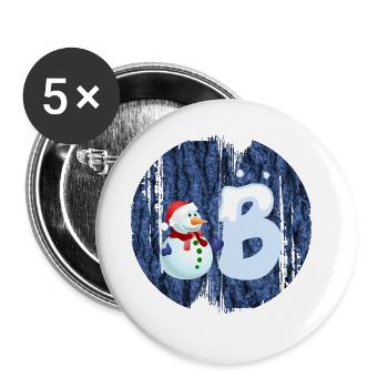 snowman b - Buttons large 2.2''/56 mm (5-pack) - white - Front