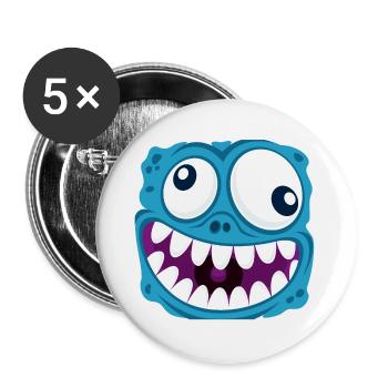 funny face - Buttons large 2.2''/56 mm (5-pack) - white - Front